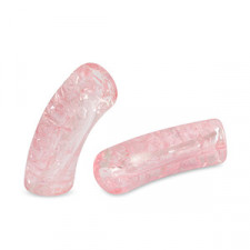 Acrylic Tube bead 34x11mm crackled Pink